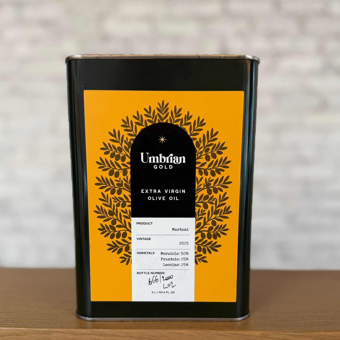 Umbrian Gold Extra Virgin Olive Oil – 3L Tin