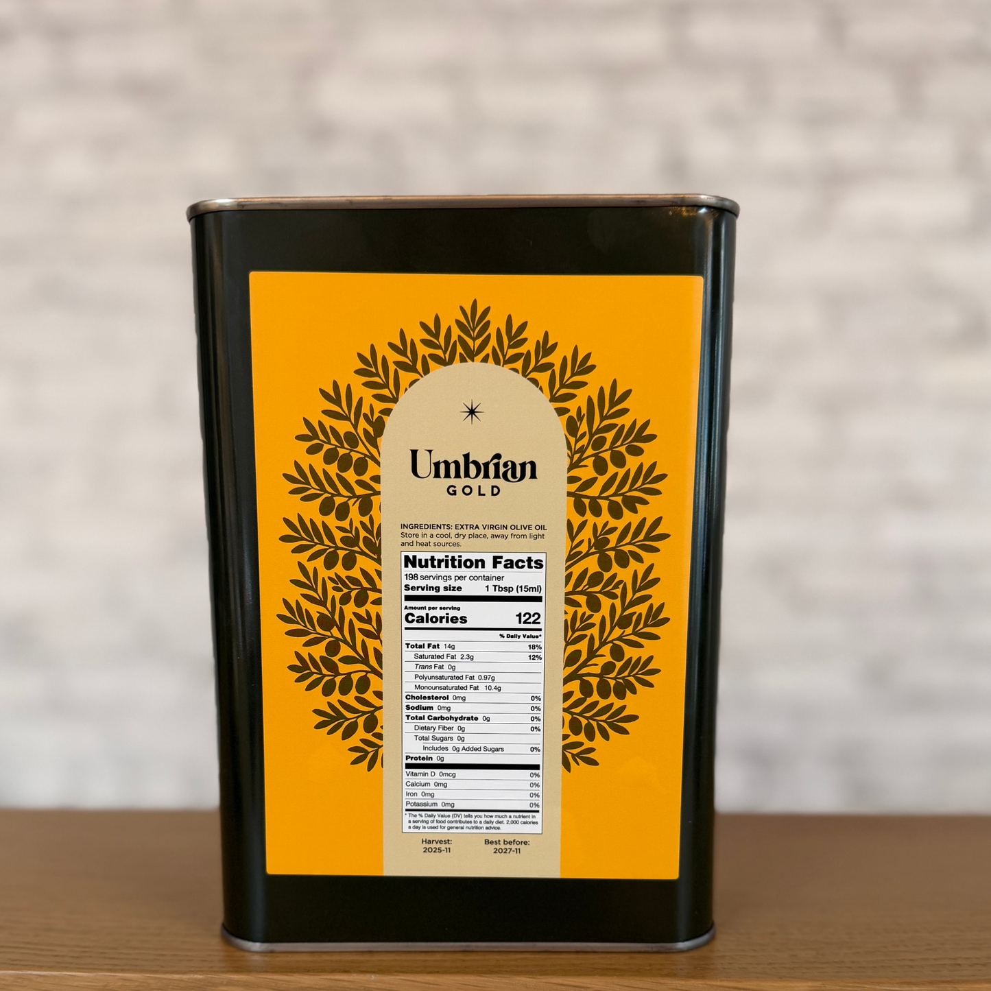 Umbrian Gold Extra Virgin Olive Oil – 3L Tin